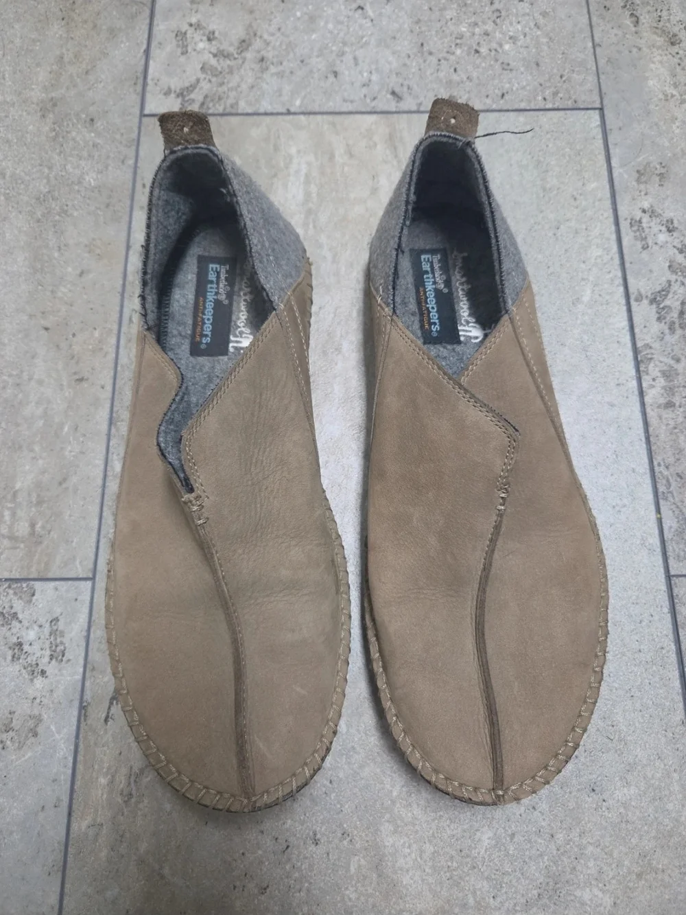- Timberland Tan Slip-On Leather Loafers